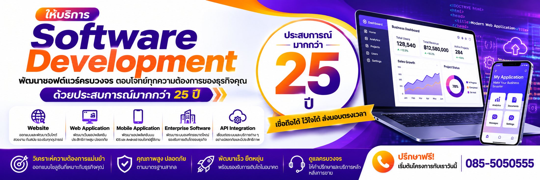 ให้บริการ Software Development พัฒนาซอฟต์แวร์ครบวงจร